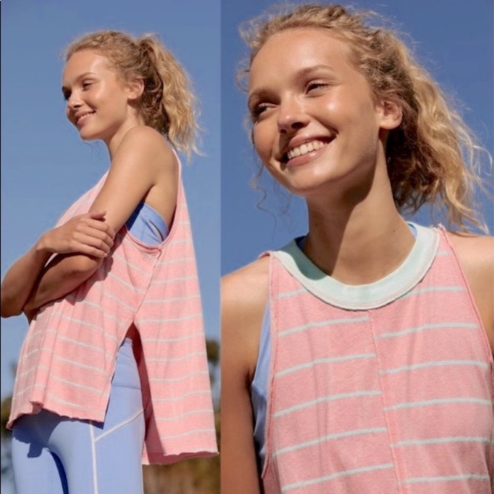 FREE PEOPLE Medium Stripe Fade with the Wave Yoga top